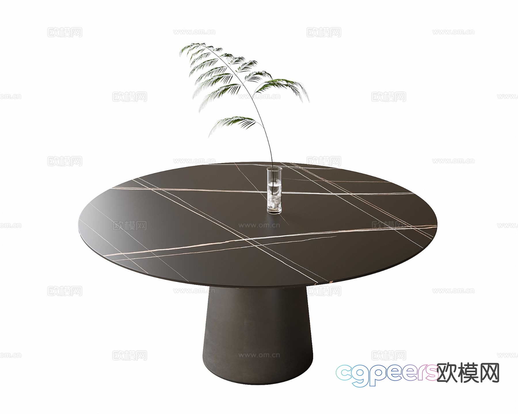 Modern round dining table 3d model Modern round dining table 3d model
