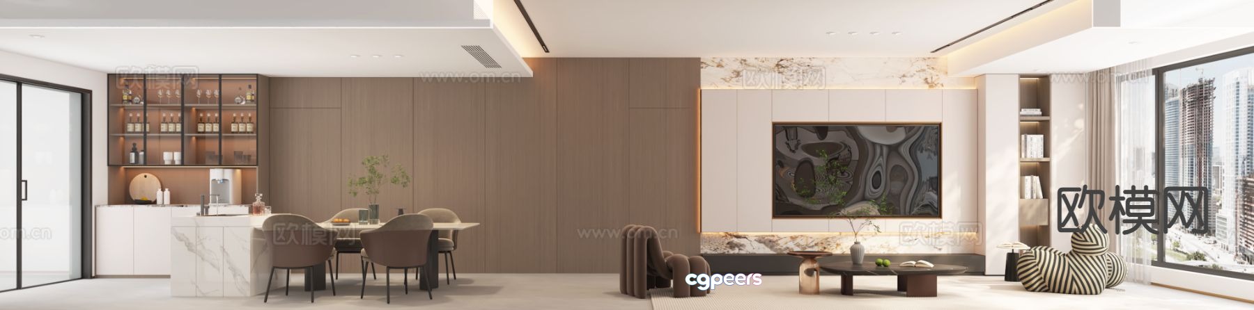 Light luxury restaurant 3D model Light luxury restaurant 3D model