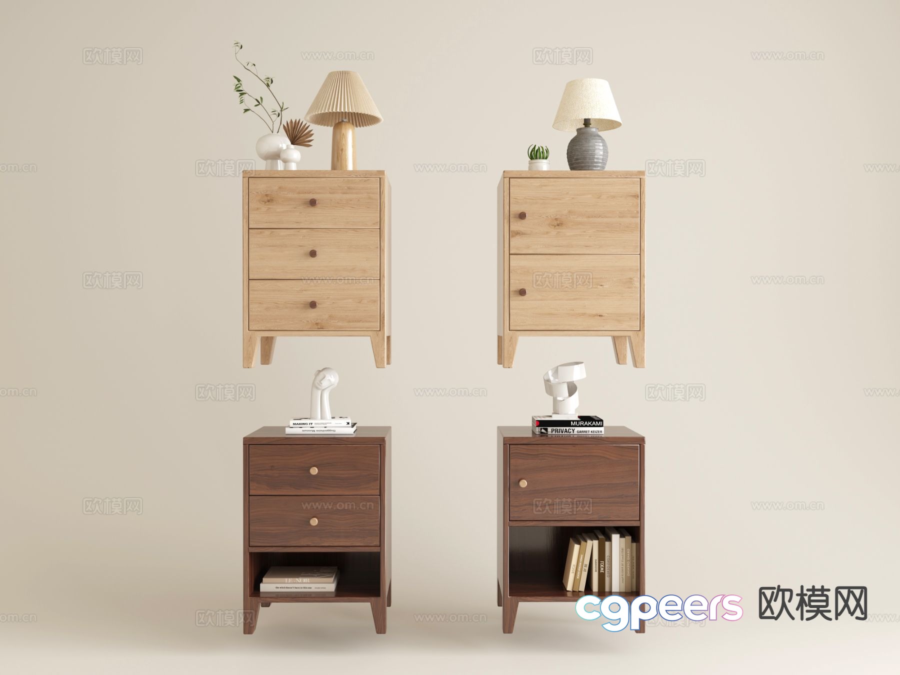 Log style bedside table 3d model Log style bedside table 3d model