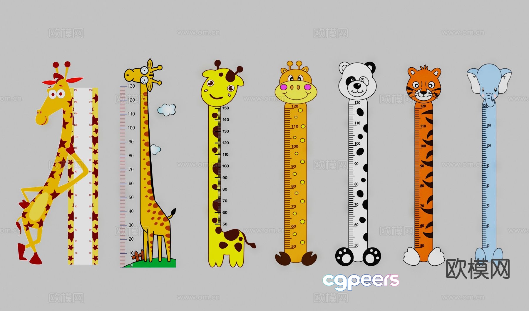 Kindergarten measuring height cartoon ruler 3d model Kindergarten measuring height cartoon ruler 3d model
