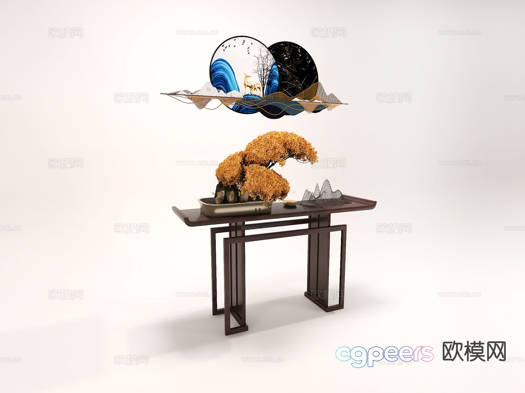 New Chinese-style Duanjingdai 3D model New Chinese-style Duanjingdai 3D model