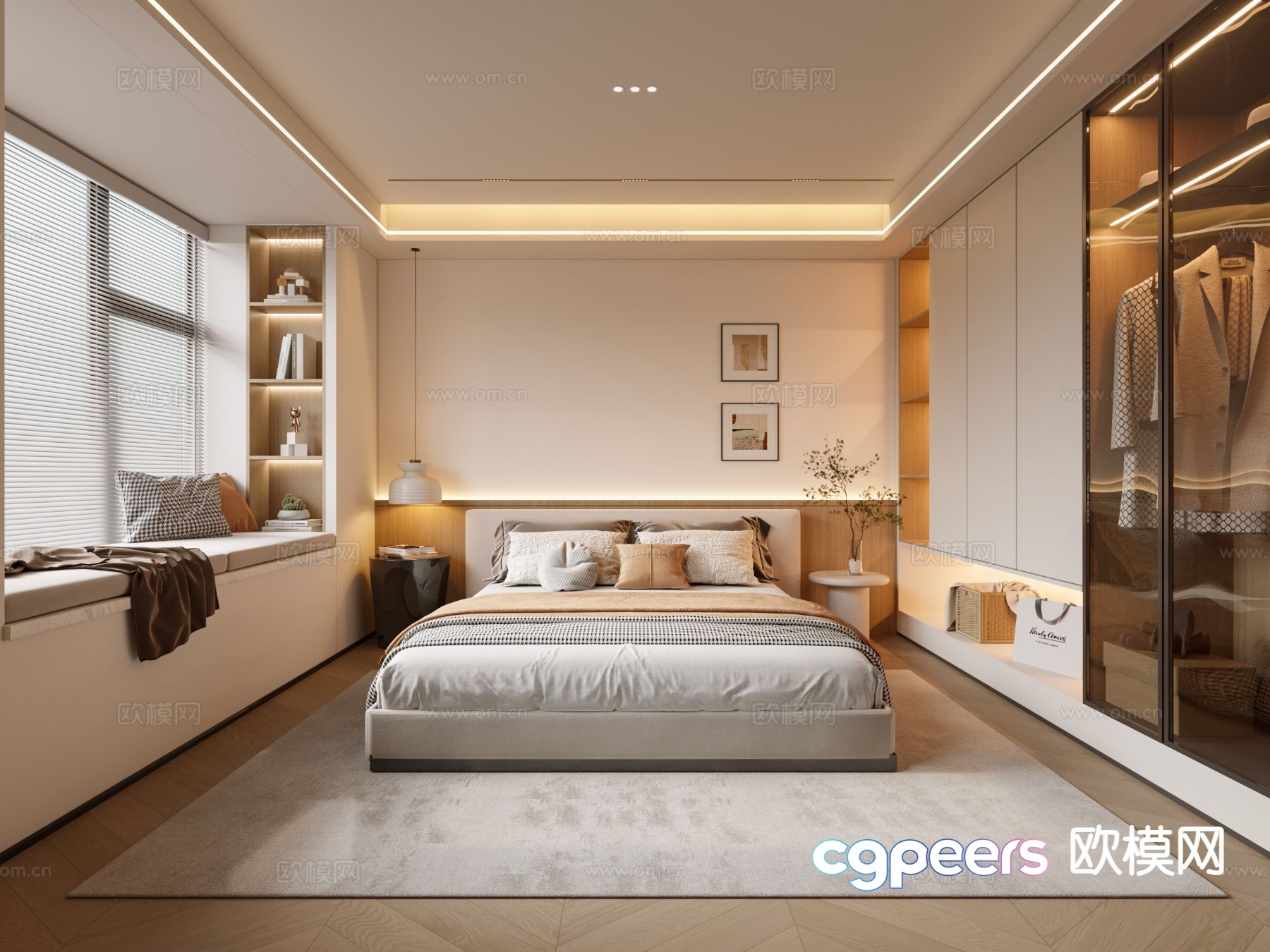 Cream style bedroom master bedroom 3d model Cream style bedroom master bedroom 3d model