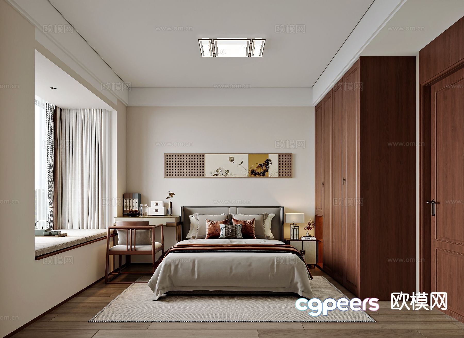 Chinese style second bedroom elder bedroom elderly room 3D model Chinese style second bedroom elder bedroom elderly room 3D model