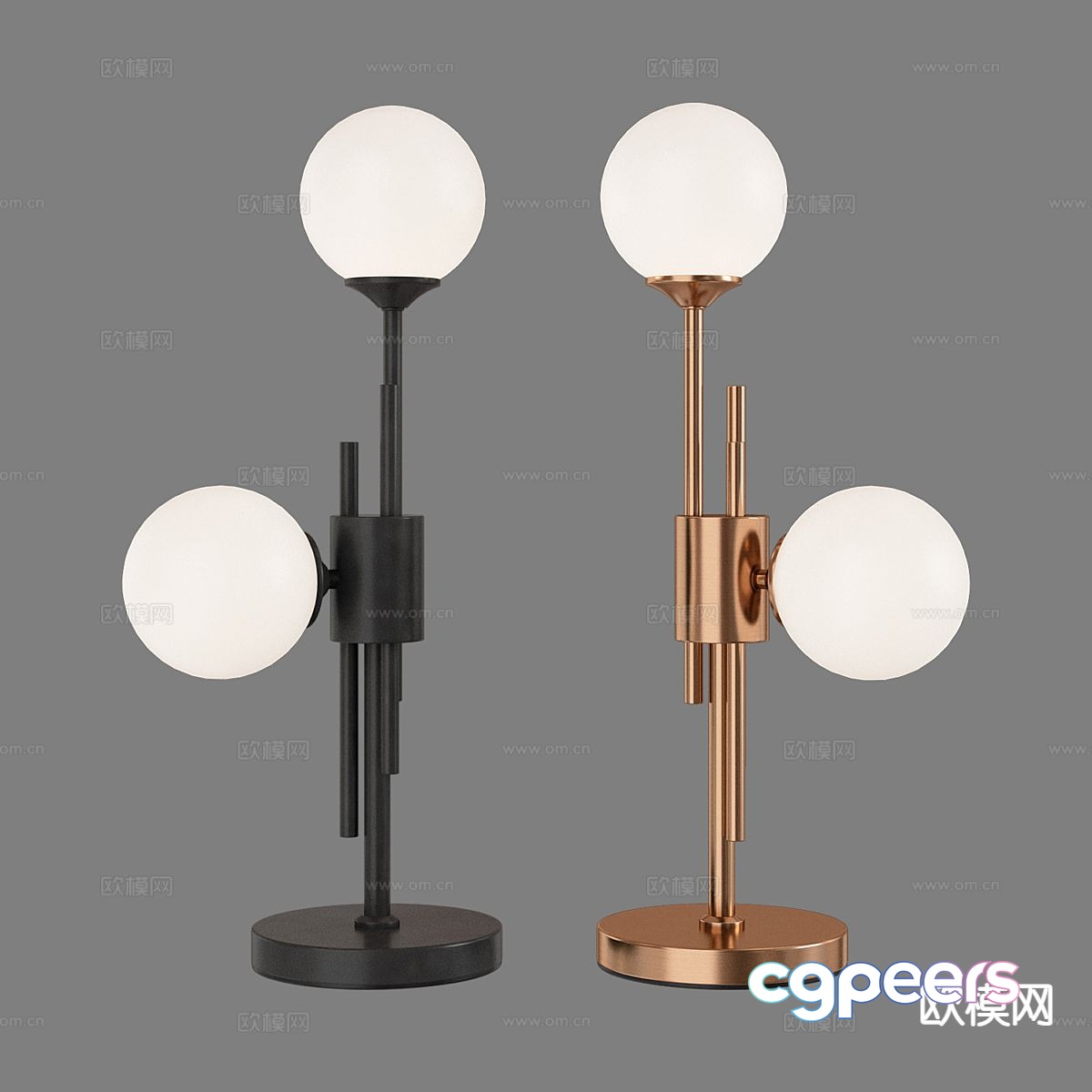 Light luxury double-headed desk lamp 3D model Light luxury double-headed desk lamp 3D model
