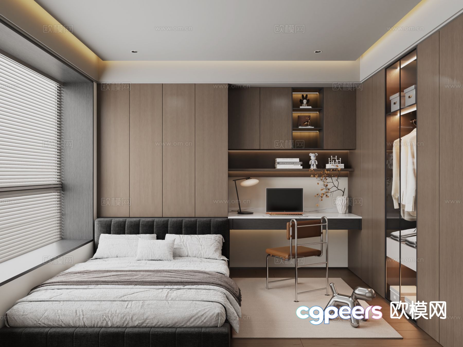 Italian tatami bedroom second bedroom 3D model Italian tatami bedroom second bedroom 3D model