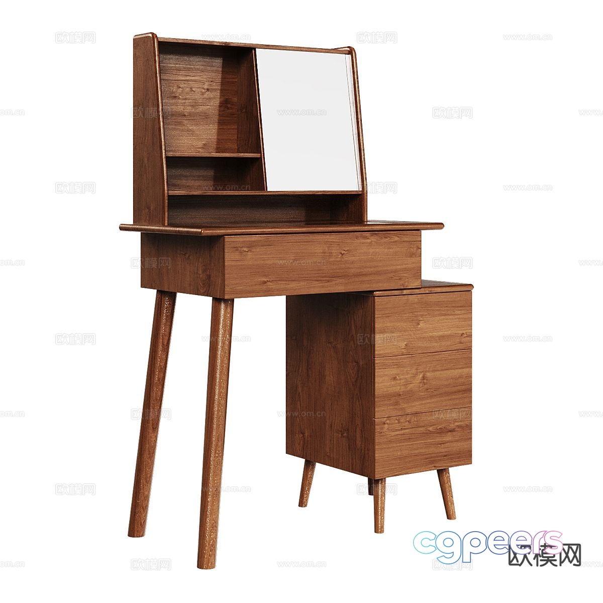 Log style dressing table 3d model Log style dressing table 3d model