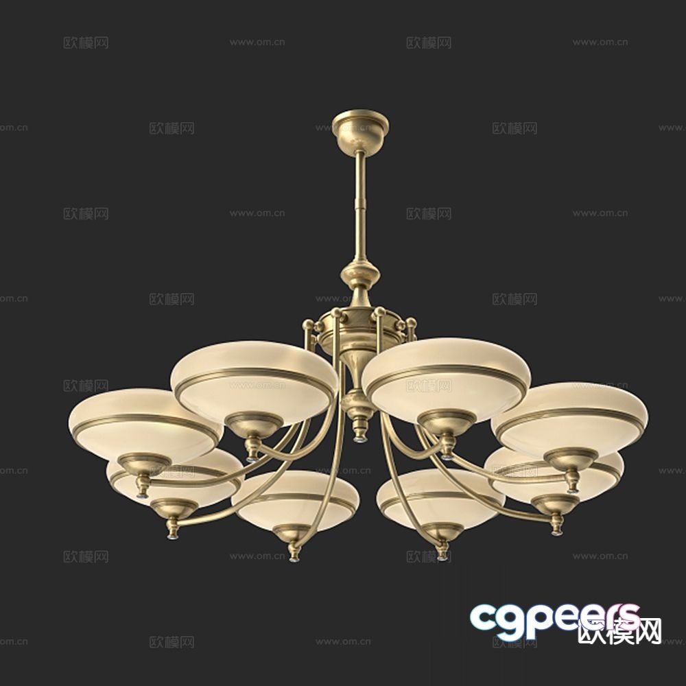 European style multi-head chandelier 3d model European style multi-head chandelier 3d model