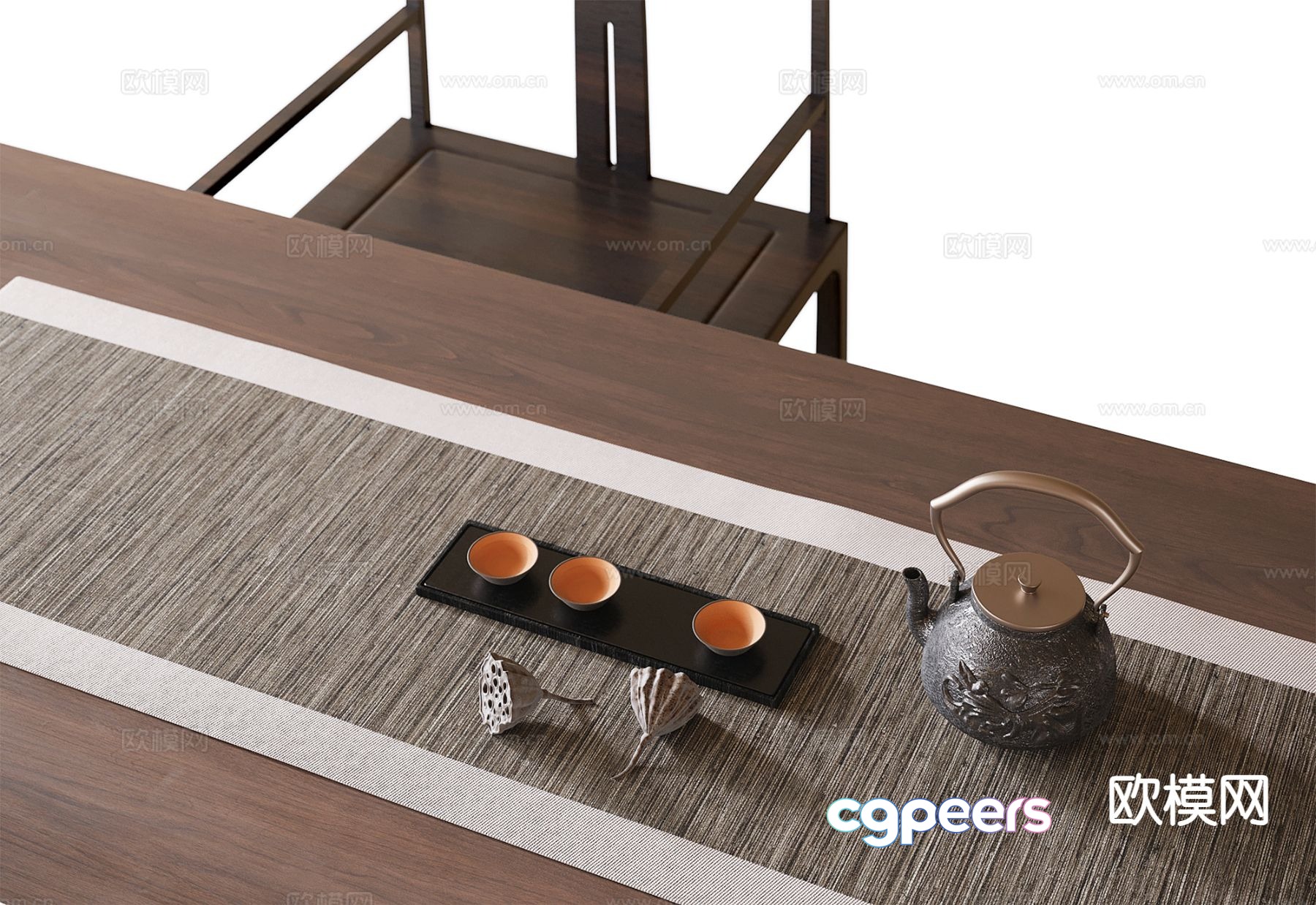 New Chinese tea set ornaments teapot teacup 3d model New Chinese tea set ornaments teapot teacup 3d model