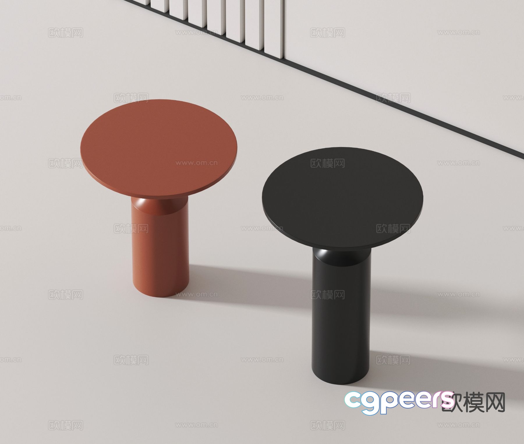 Modern side table corner table round table 3D model Modern side table corner table round table 3D model