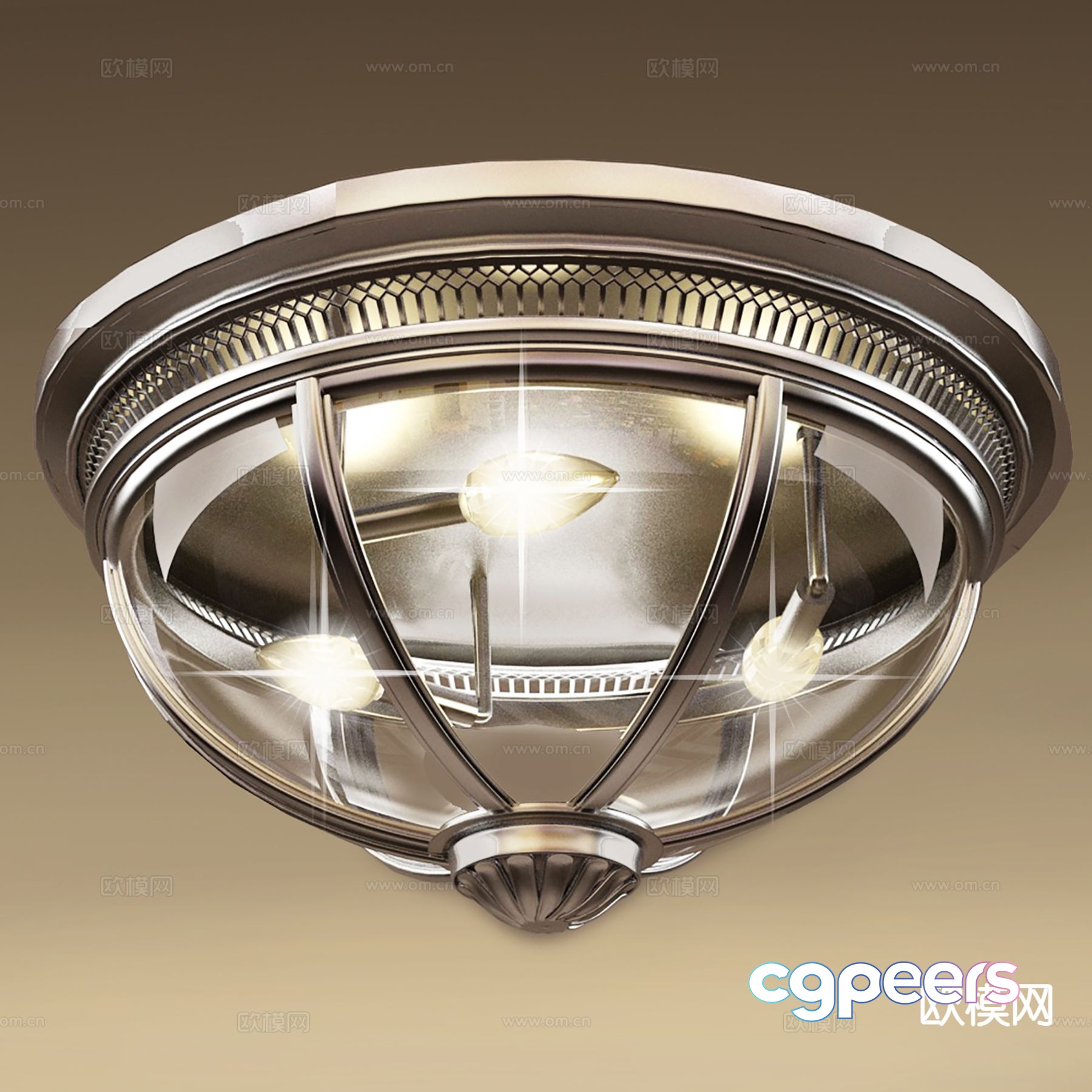 American style ceiling lamp wrought iron ceiling lamp 3d model American style ceiling lamp wrought iron ceiling lamp 3d model