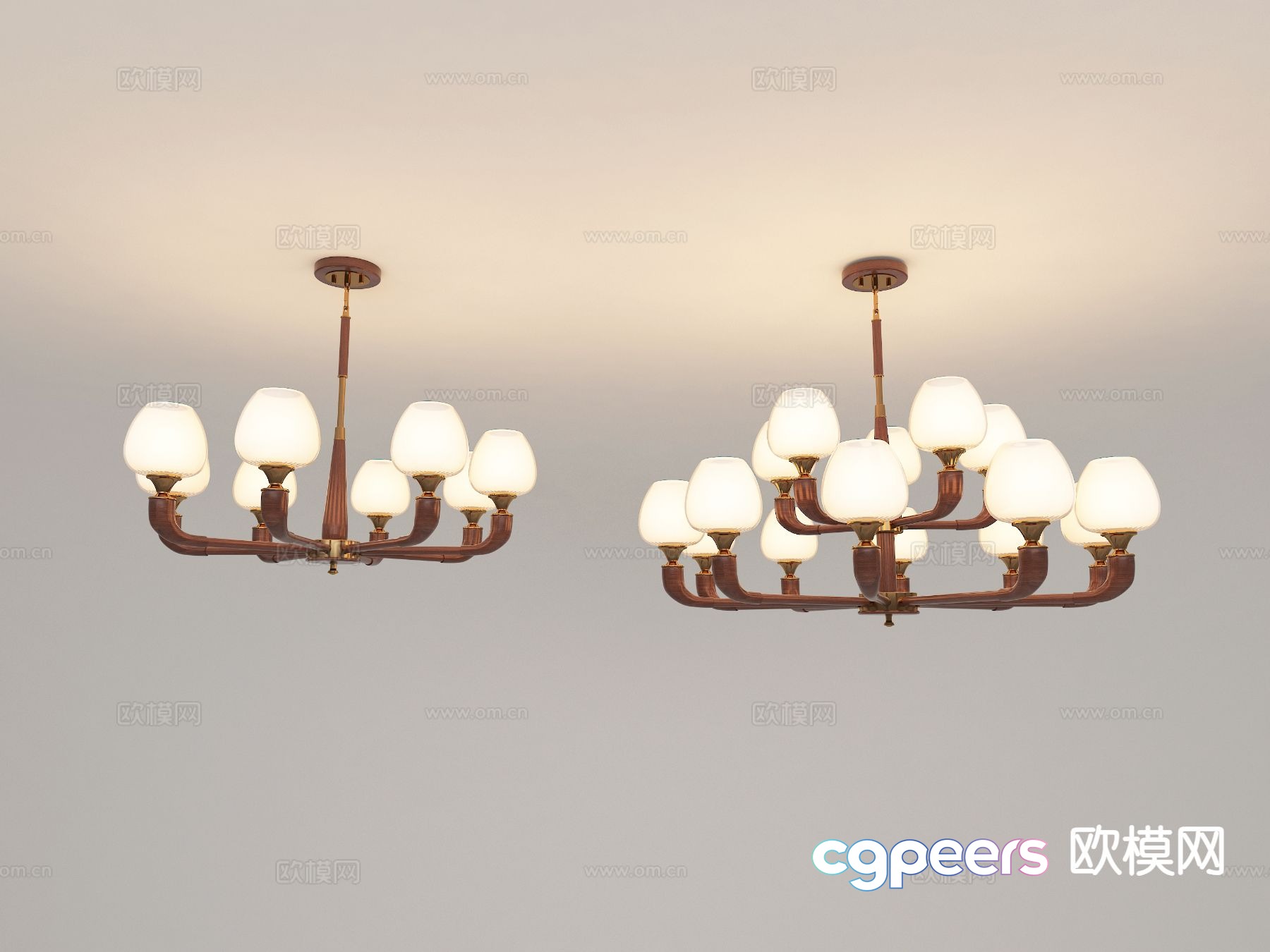 New Chinese style chandelier multi-head chandelier 3d model New Chinese style chandelier multi-head chandelier 3d model
