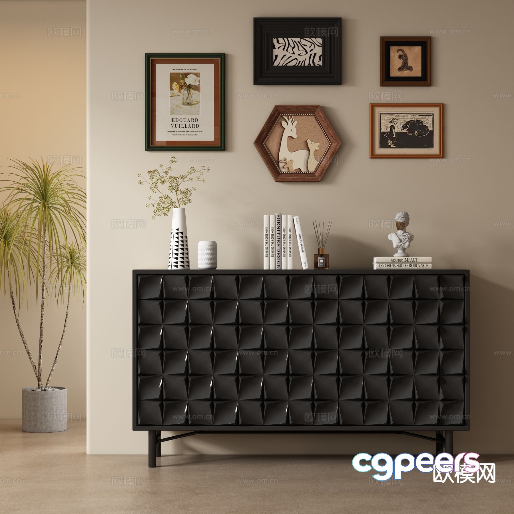 Medieval style entrance cabinet sideboard sideboard 3D model Medieval style entrance cabinet sideboard sideboard 3D model