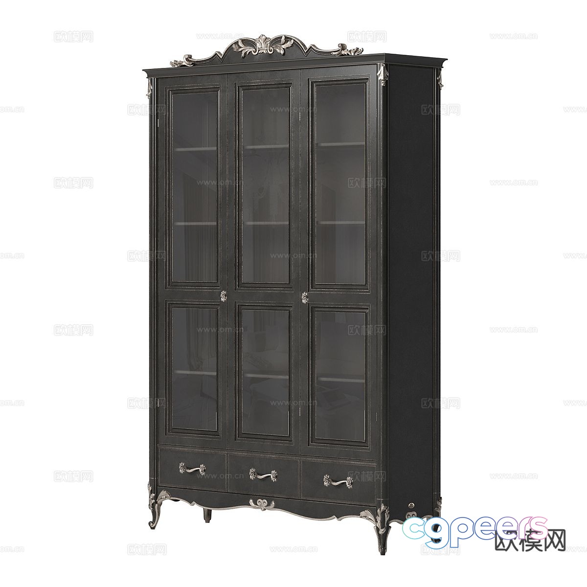American bookcase display cabinet 3d model American bookcase display cabinet 3d model