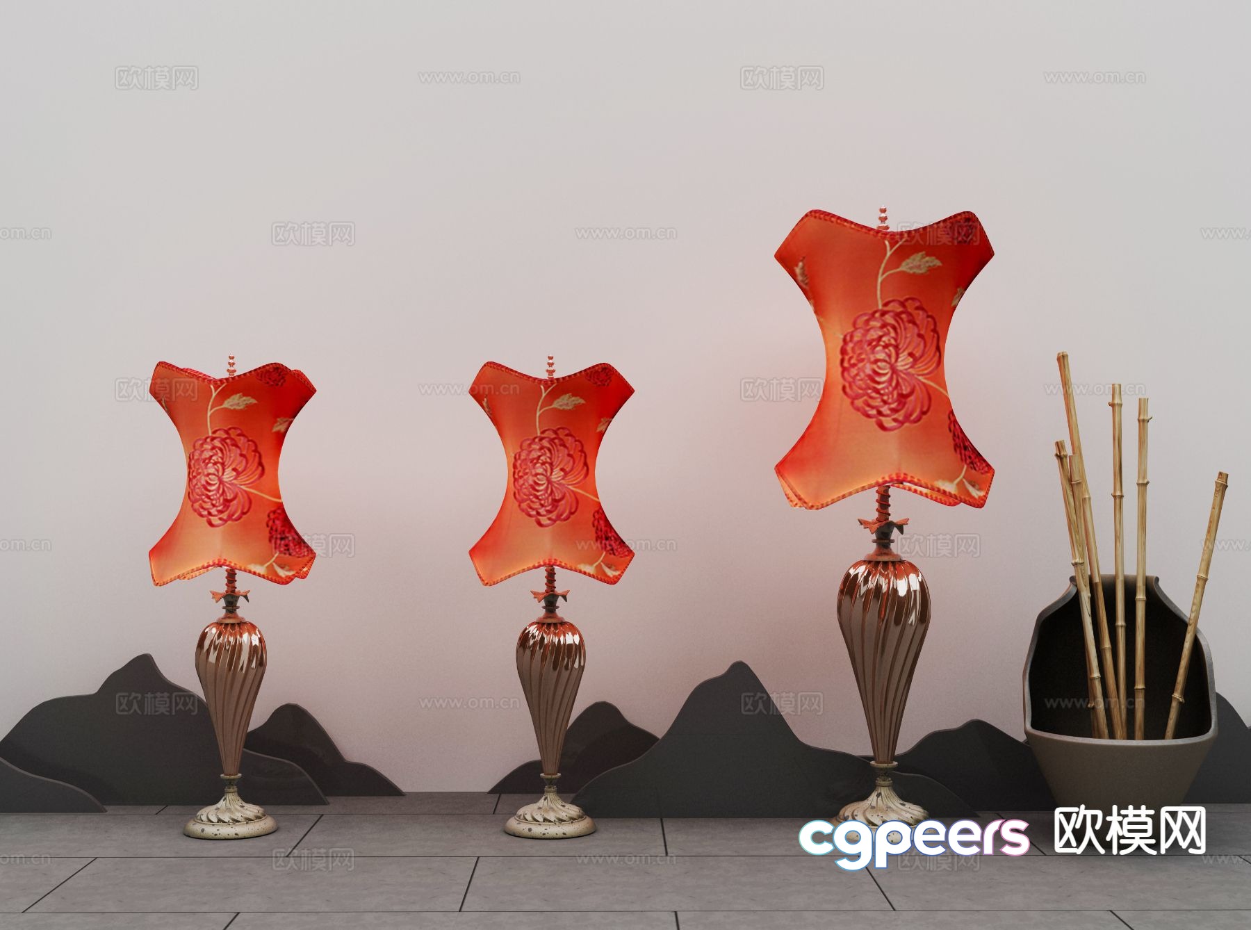 New Chinese style desk lamp personalized desk lamp 3d model New Chinese style desk lamp personalized desk lamp 3d model
