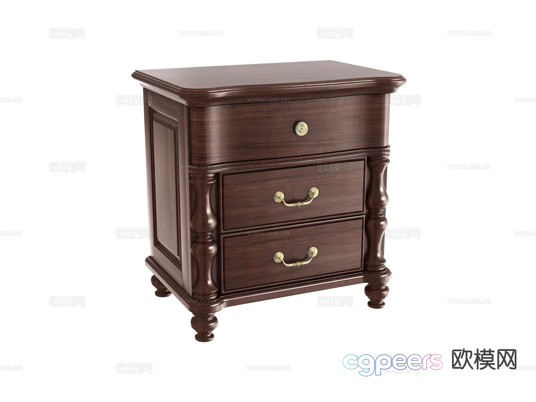 American bedside table 3d model American bedside table 3d model