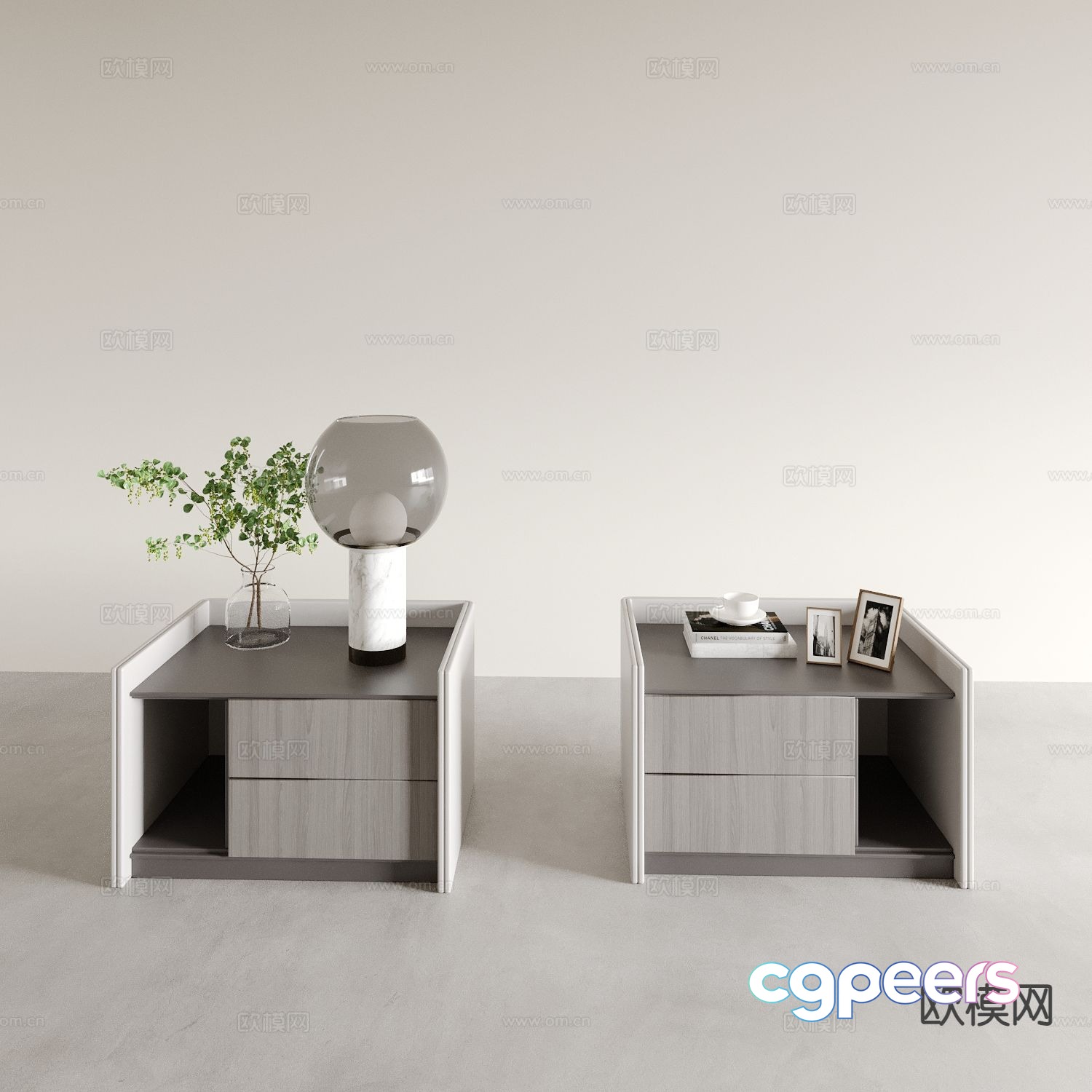Modern bedside table 3d model Modern bedside table 3d model