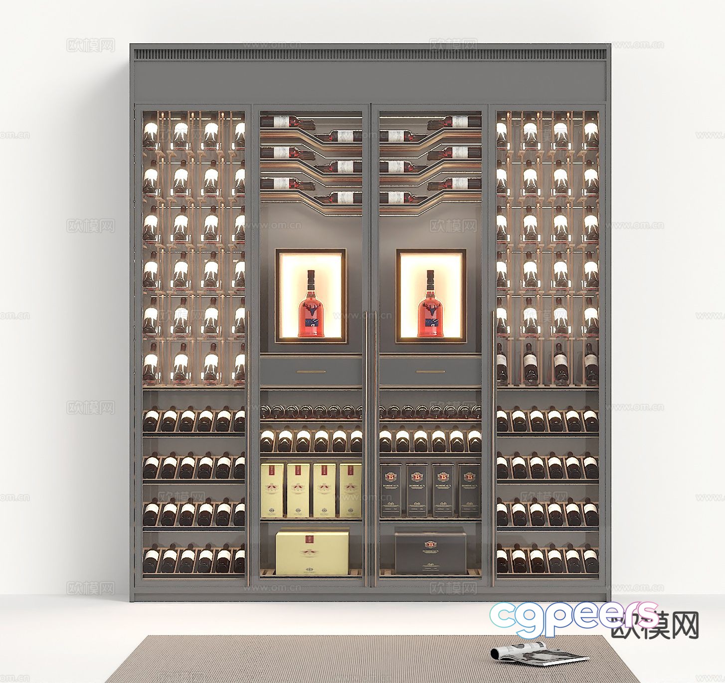 Modern wine cabinet wine cabinet wall 3d model Modern wine cabinet wine cabinet wall 3d model