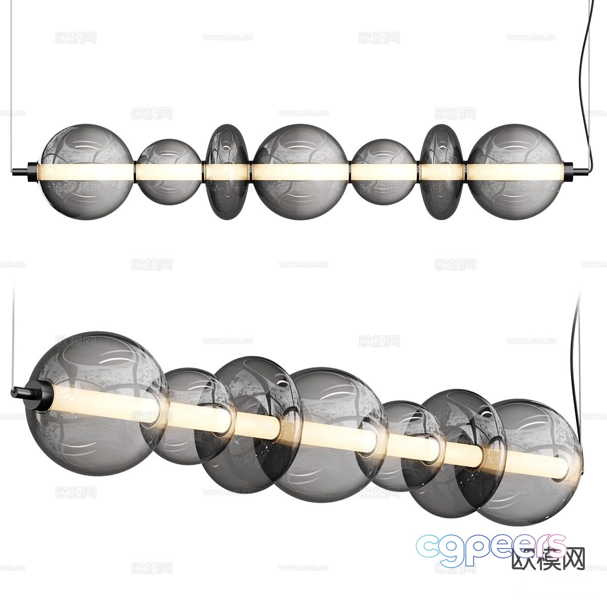 Modern glass chandelier 3d model Modern glass chandelier 3d model