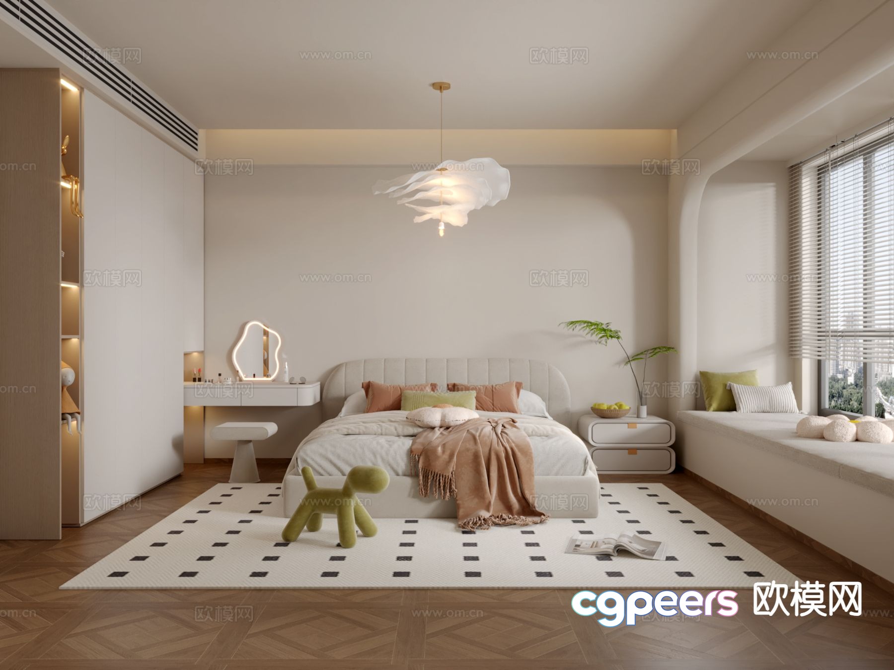 Cream style bedroom master bedroom 3d model Cream style bedroom master bedroom 3d model
