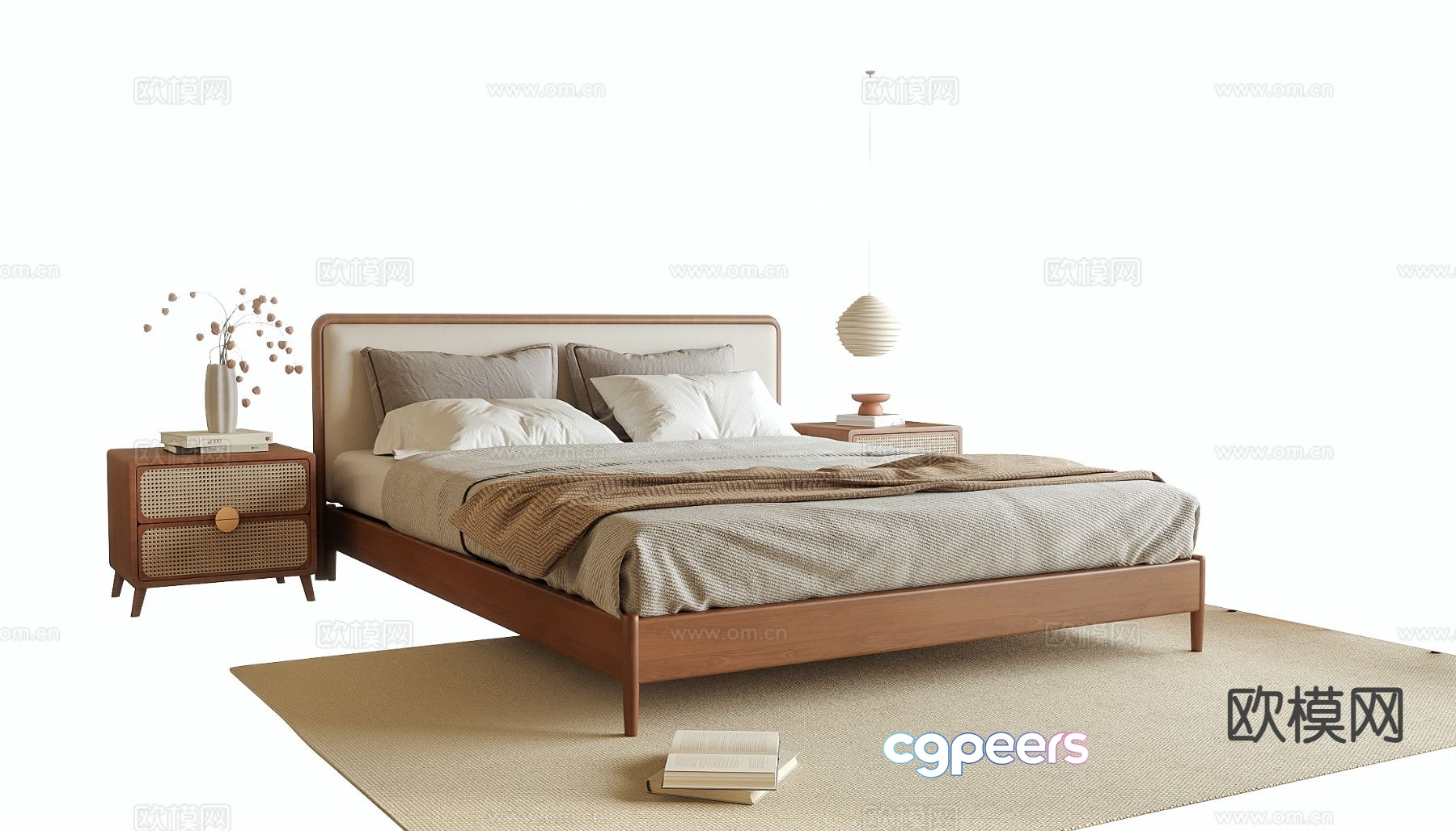 Wabi-sabi double bed 3d model Wabi-sabi double bed 3d model