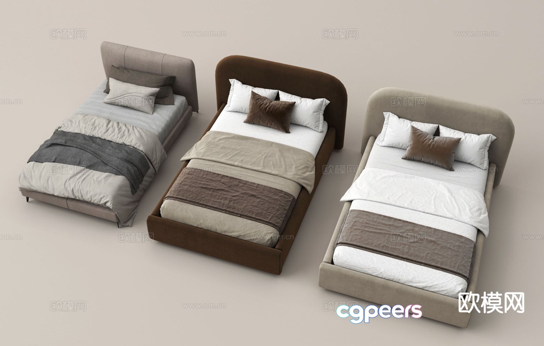Modern single bed 3d model Modern single bed 3d model