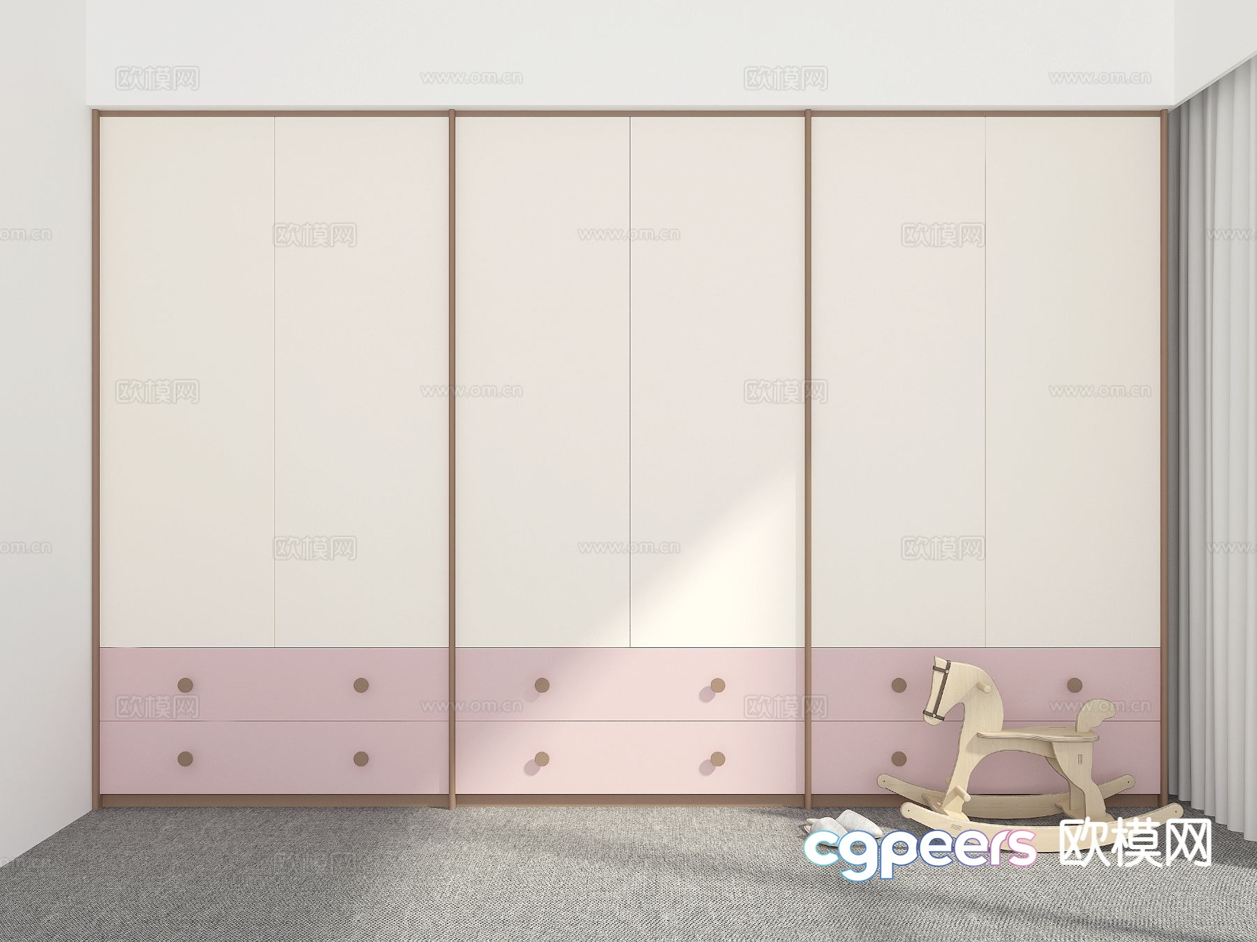 Small fresh children’s wardrobe 3D model Small fresh children’s wardrobe 3D model