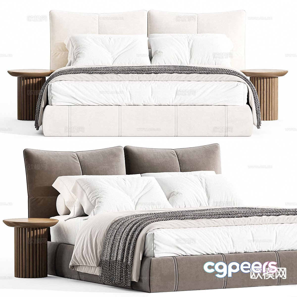 Modern double bed 3d model Modern double bed 3d model