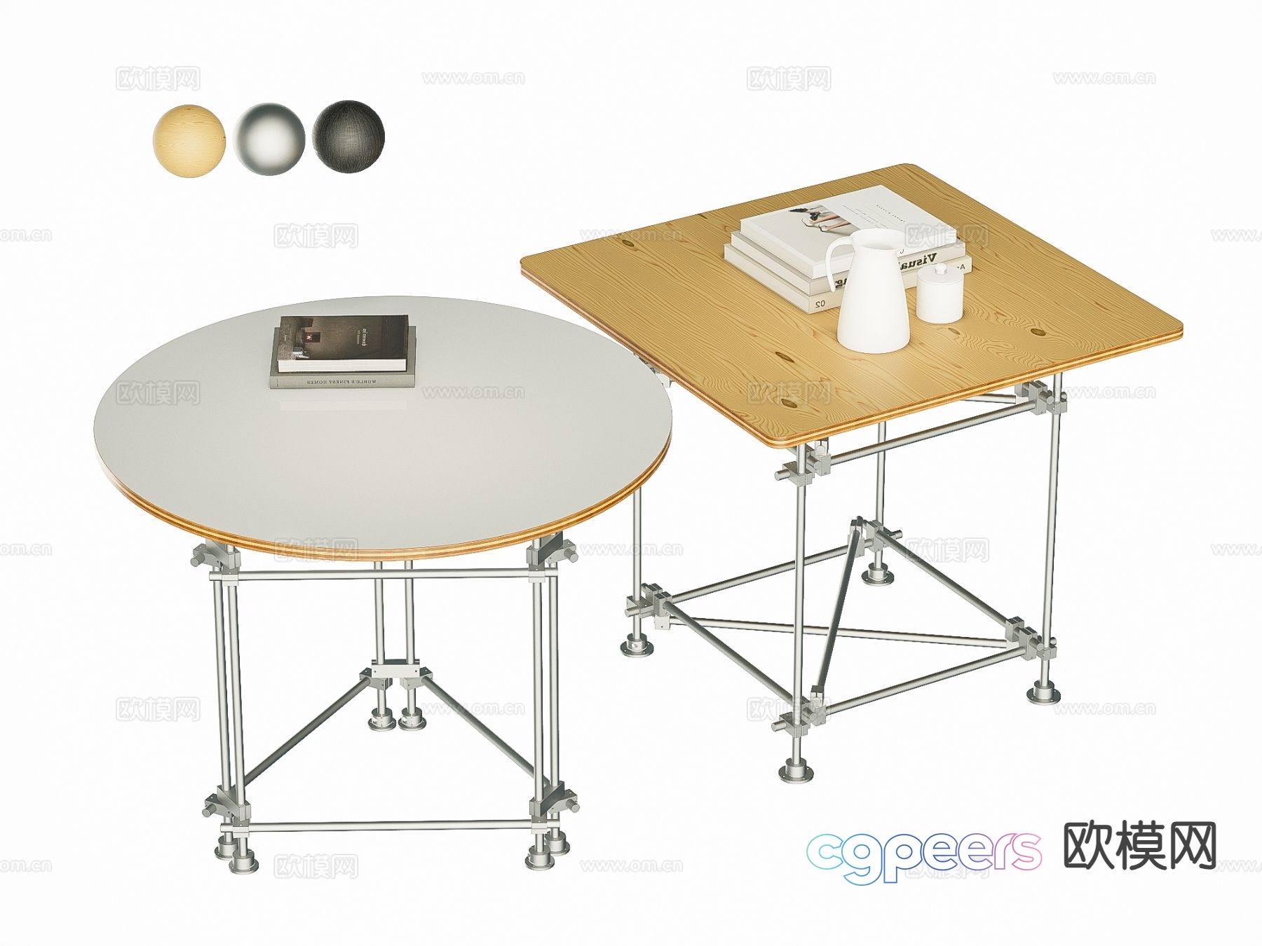 Cross optical axis dining table square table 3d model Cross optical axis dining table square table 3d model