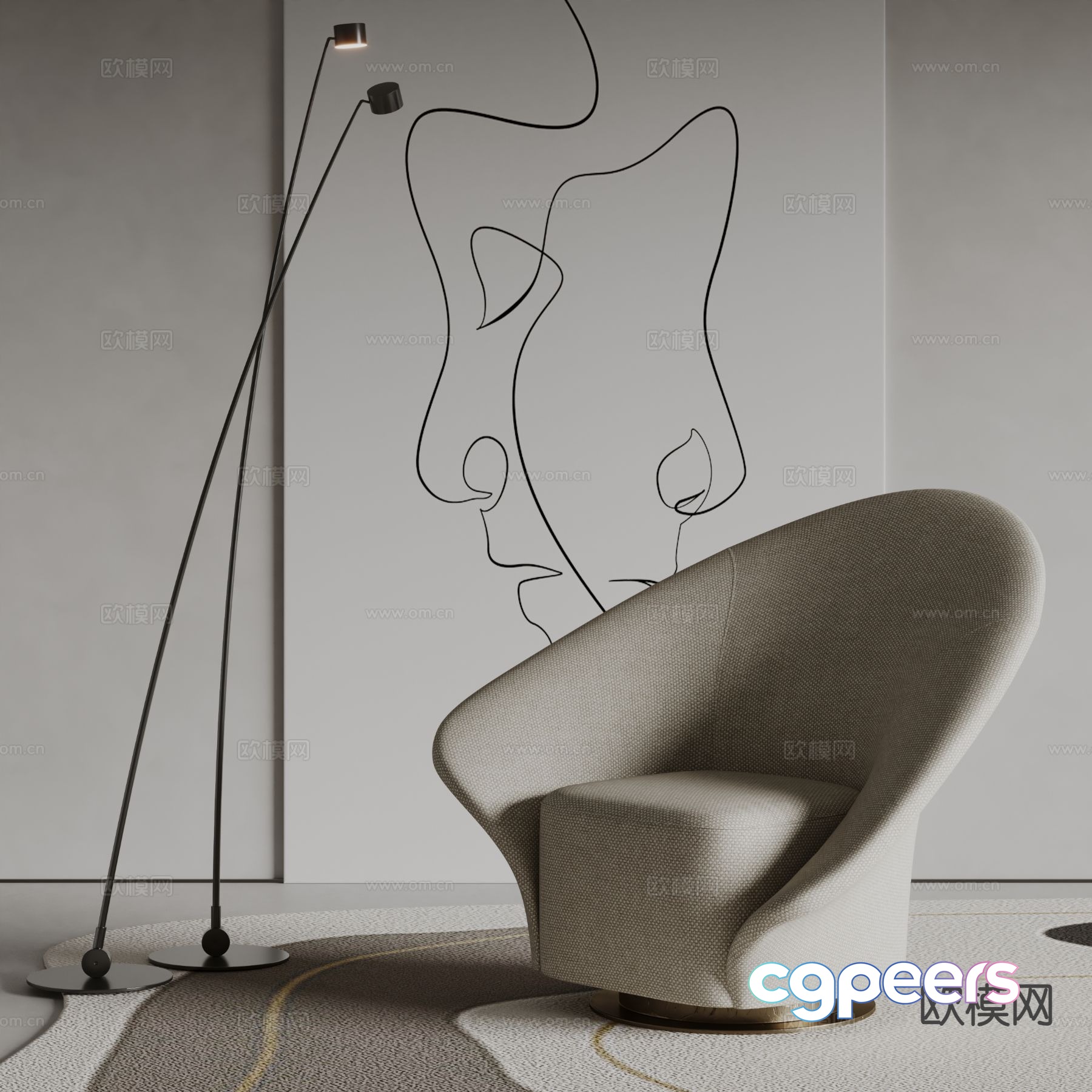 Modern single sofa leisure sofa 3d model Modern single sofa leisure sofa 3d model