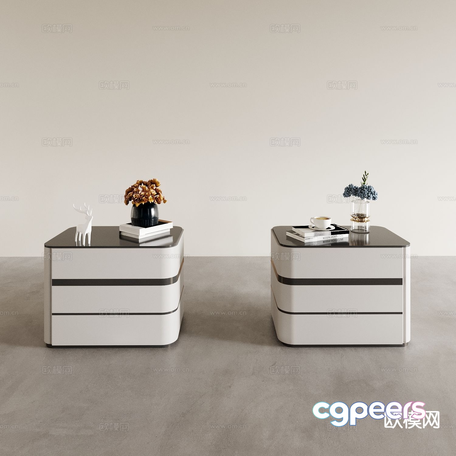 Modern bedside table 3d model Modern bedside table 3d model