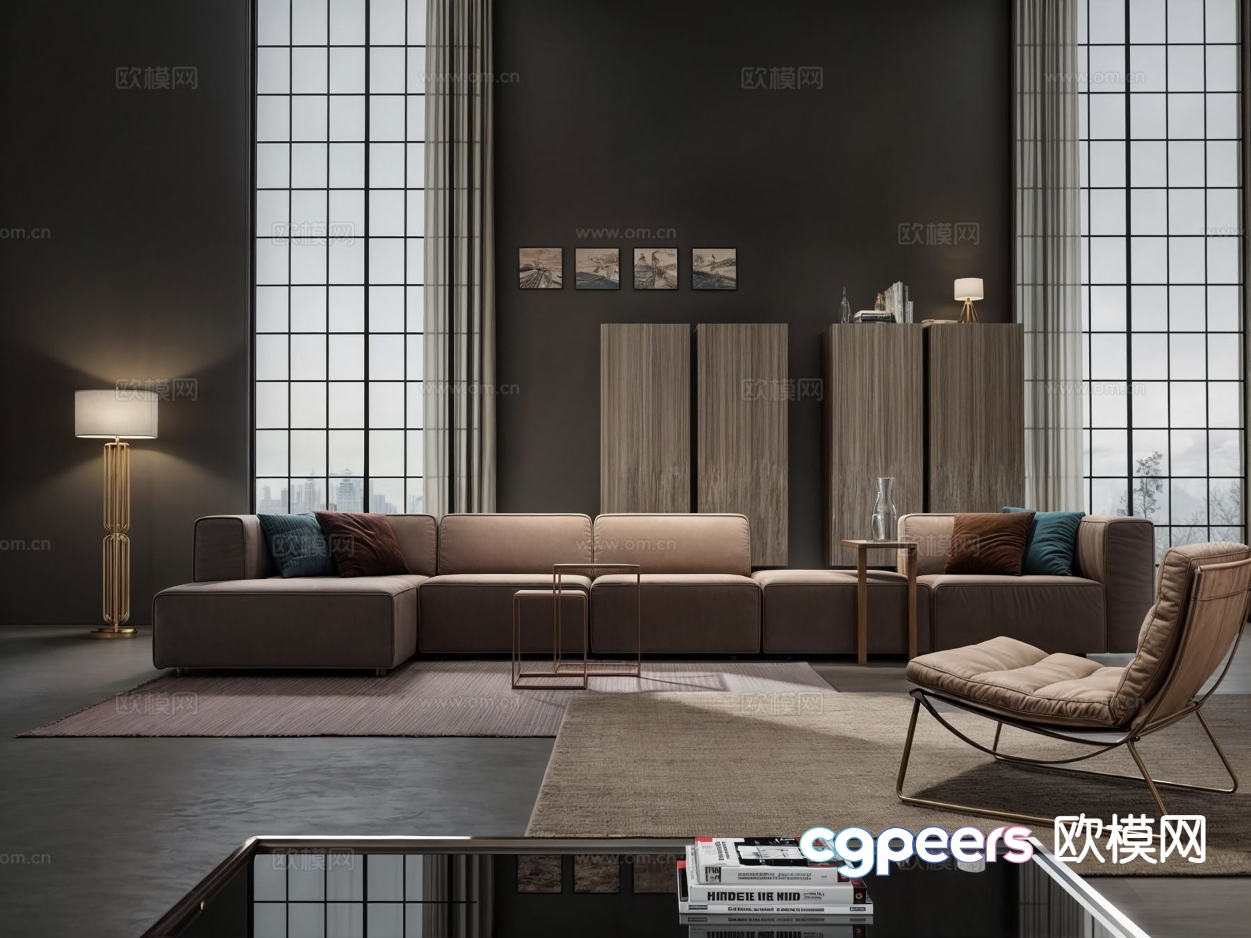 Italian sectional sofa 3d model Italian sectional sofa 3d model