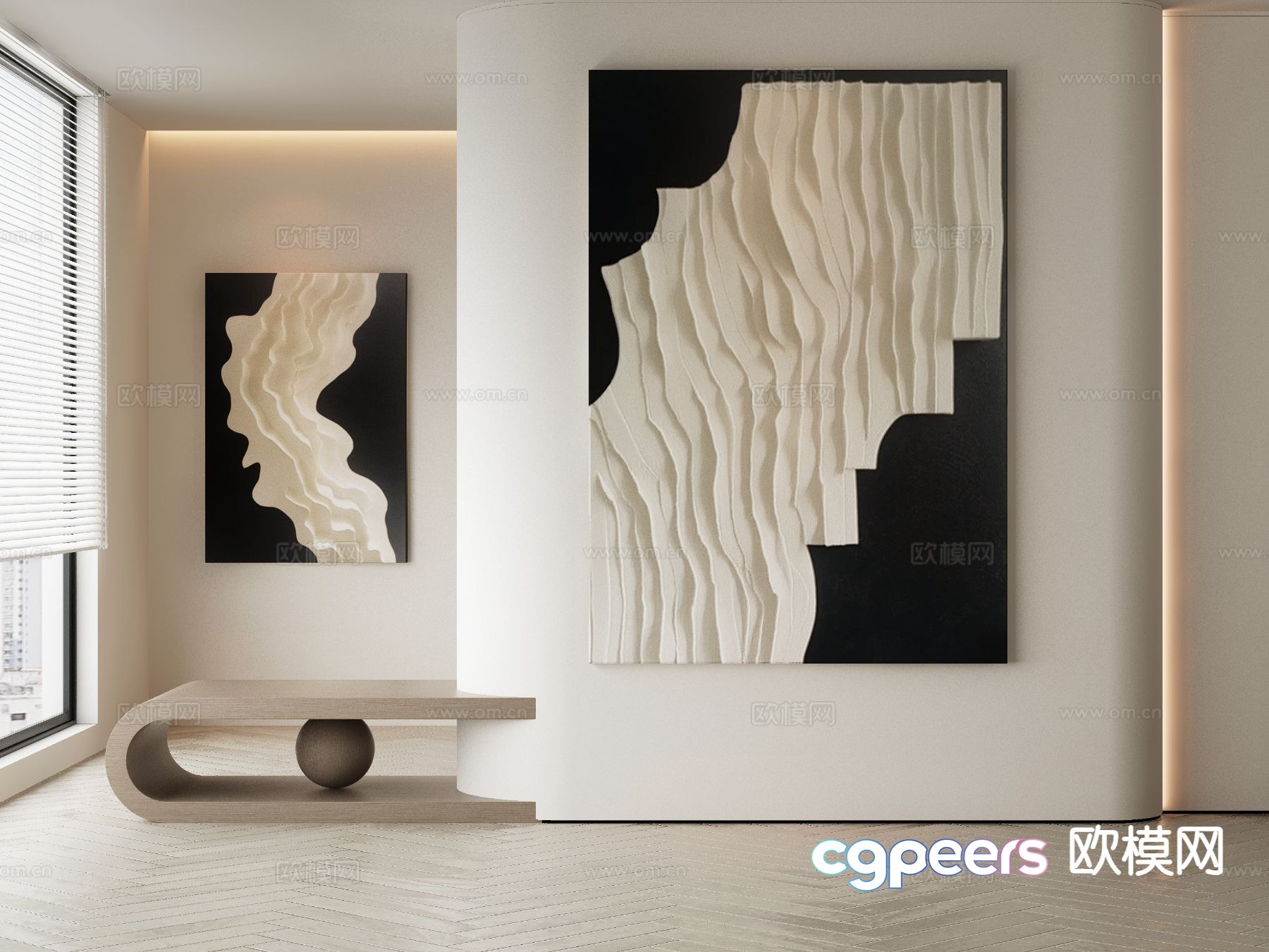 Modern texture painting decorative painting 3d model Modern texture painting decorative painting 3d model