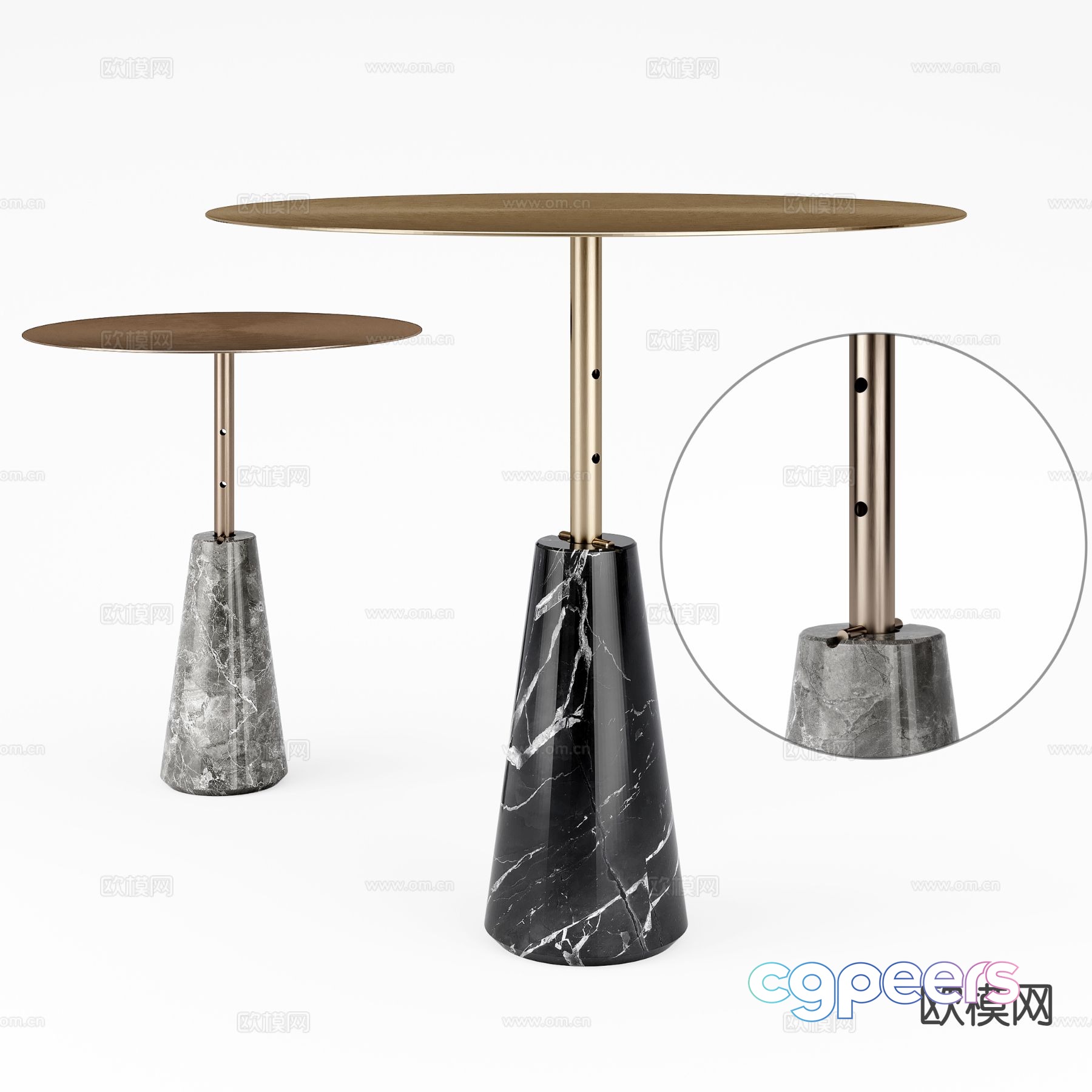 Light luxury corner table side table round table table table 3D model Light luxury corner table side table round table table table 3D model