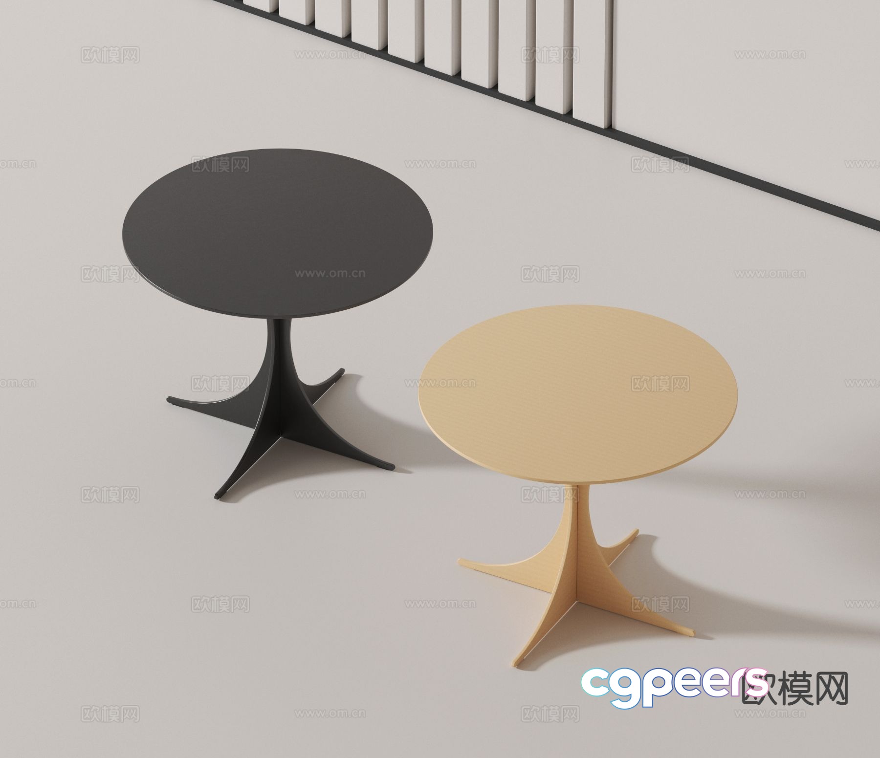 Modern round table side table angle table 3D model Modern round table side table angle table 3D model