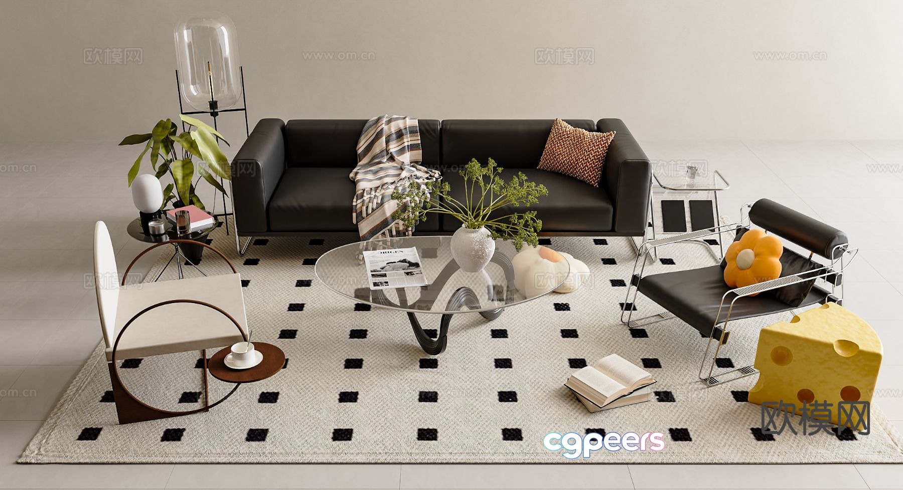 Bauhaus modular sofa 3d model Bauhaus modular sofa 3d model