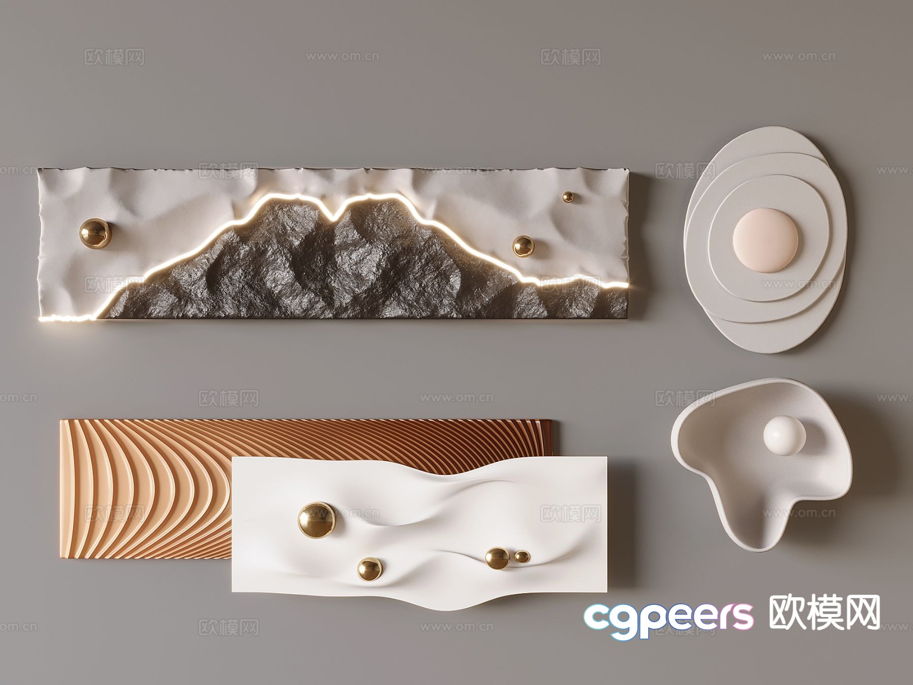 Modern texture three-dimensional relief wall decoration 3D model Modern texture three-dimensional relief wall decoration 3D model