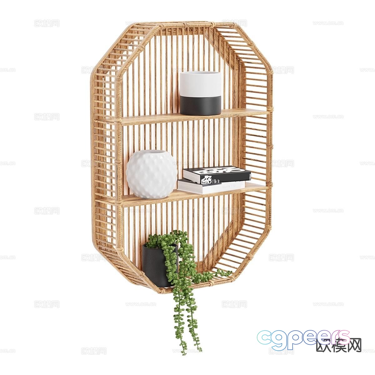 New Chinese style bamboo bookshelf wall hanging shelf 3d model New Chinese style bamboo bookshelf wall hanging shelf 3d model