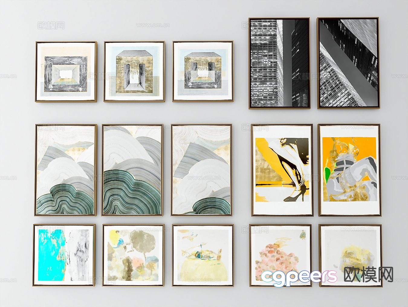 Modern art painting decorative painting 3d model Modern art painting decorative painting 3d model