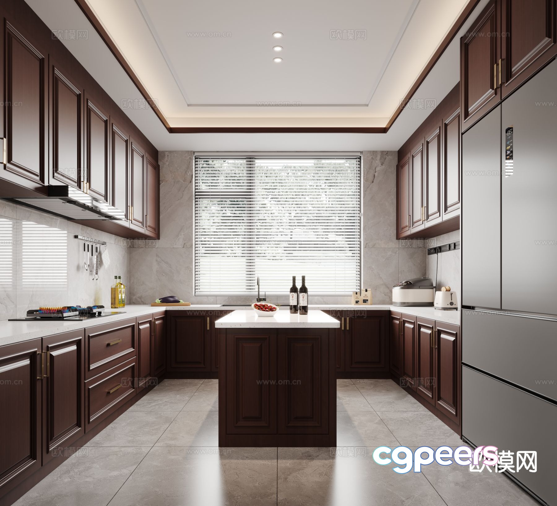 Island kitchen cabinet 3d model Island kitchen cabinet 3d model