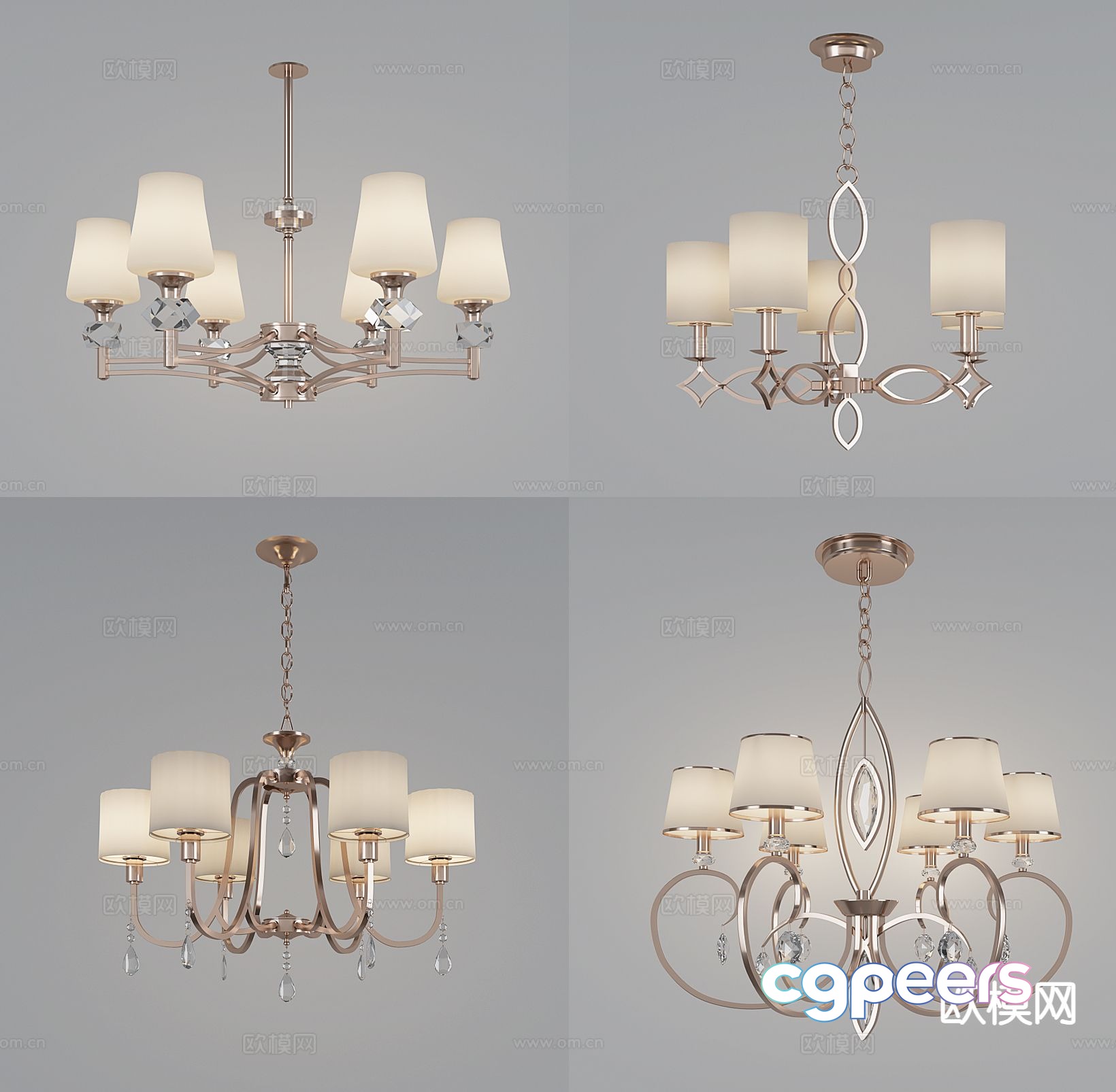 European style chandelier multi-head chandelier 3d model European style chandelier multi-head chandelier 3d model