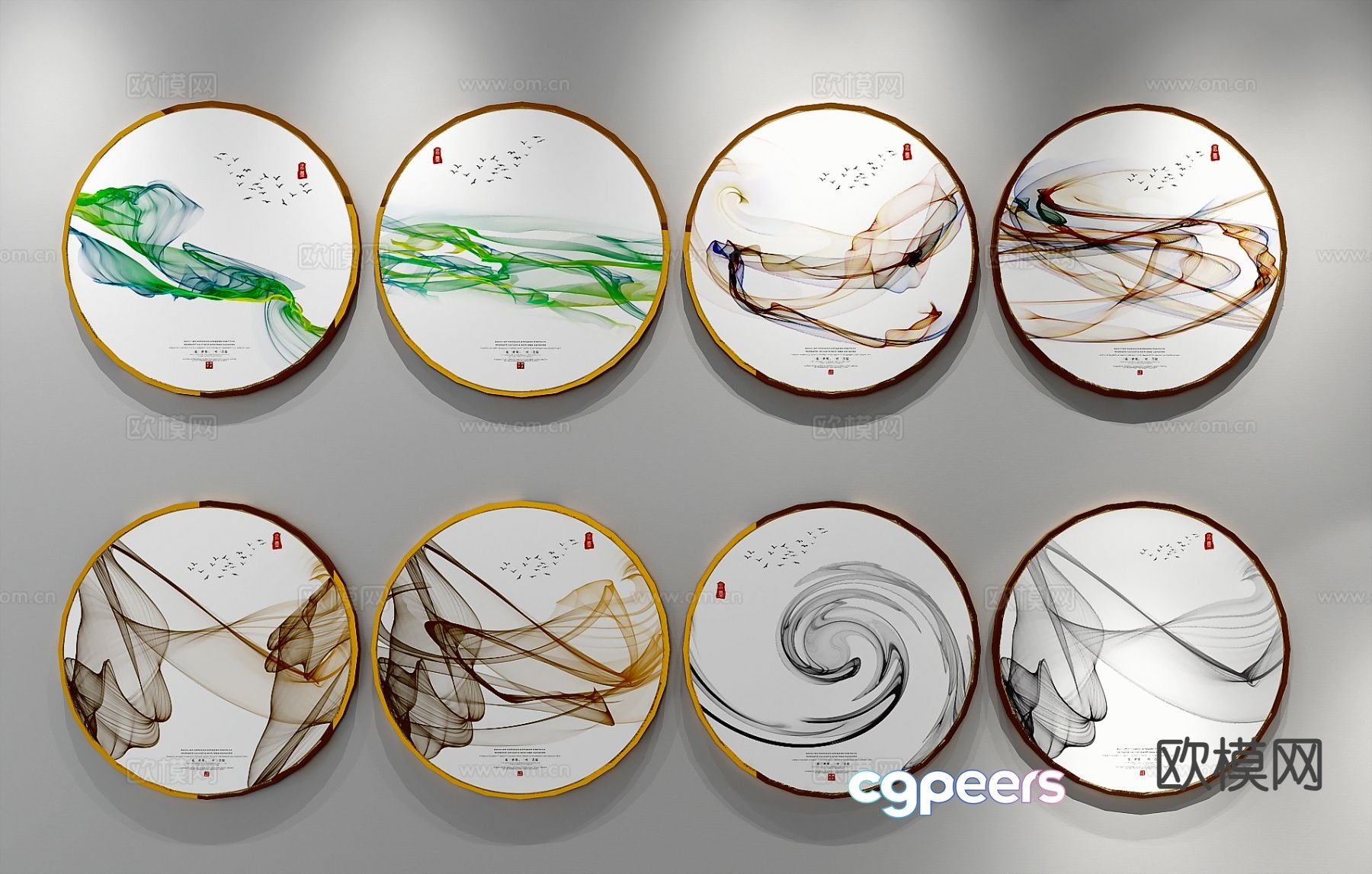 New Chinese style decorative painting landscape painting hanging painting 3D model New Chinese style decorative painting landscape painting hanging painting 3D model