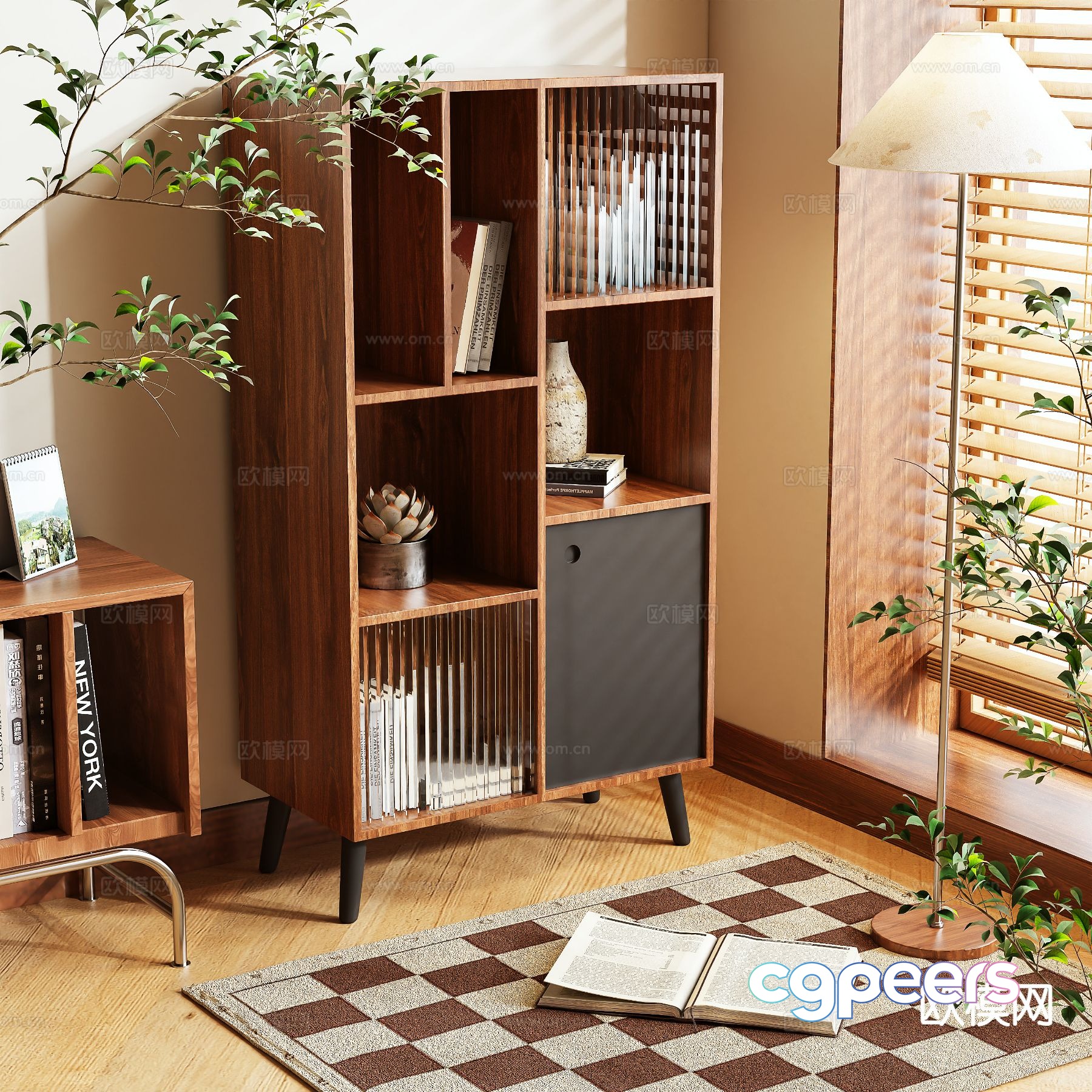 Medieval style bookshelf bookcase 3d model Medieval style bookshelf bookcase 3d model