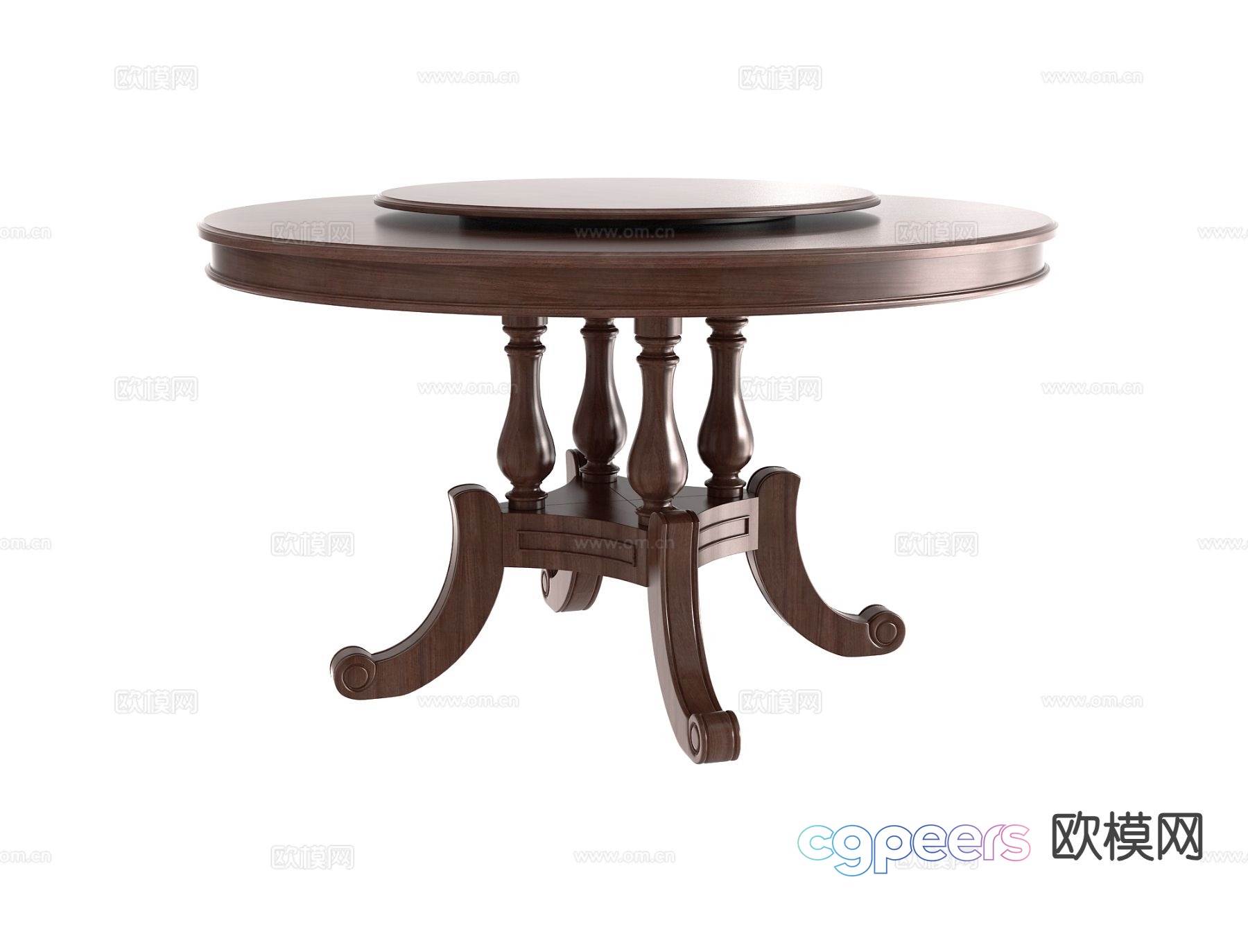 American round dining table 3D model American round dining table 3D model