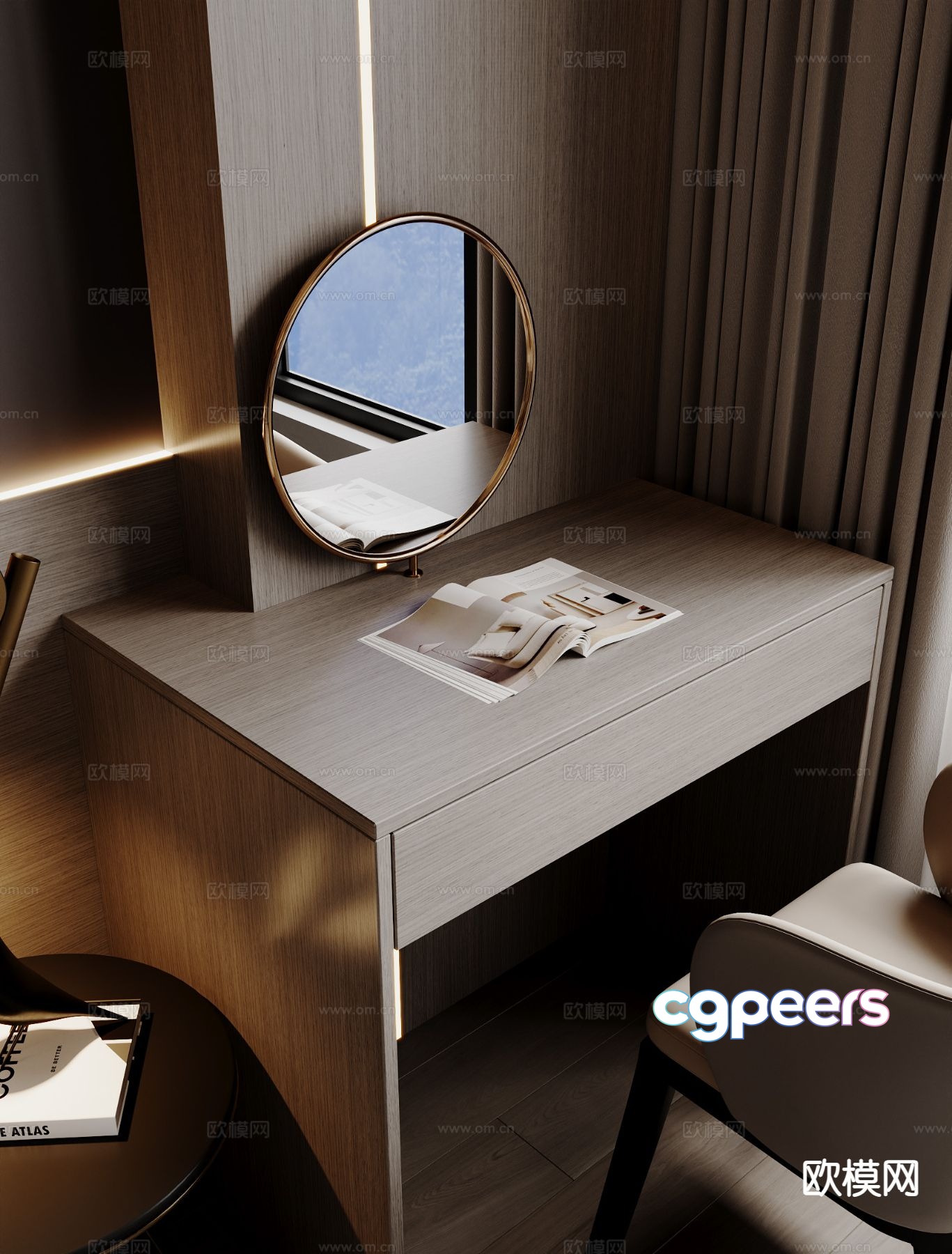 Modern dressing table 3d model Modern dressing table 3d model