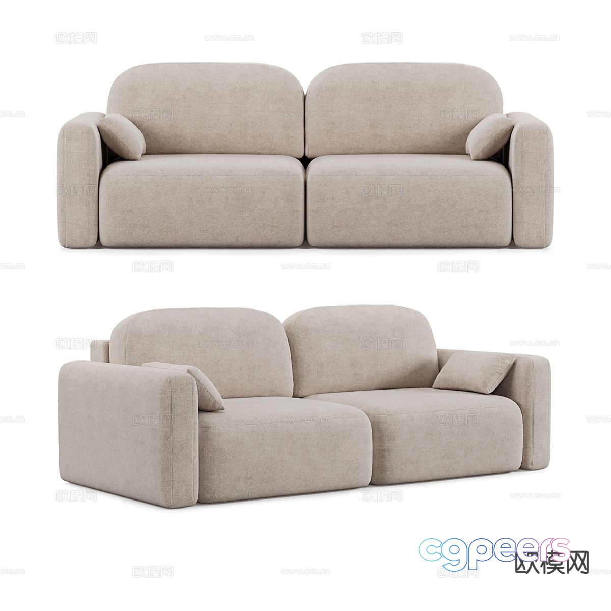 Modern double sofa fabric sofa 3d model Modern double sofa fabric sofa 3d model