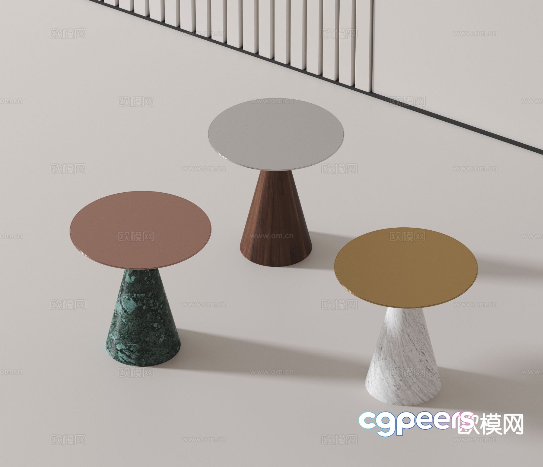 Modern round table side table angle table 3D model Modern round table side table angle table 3D model