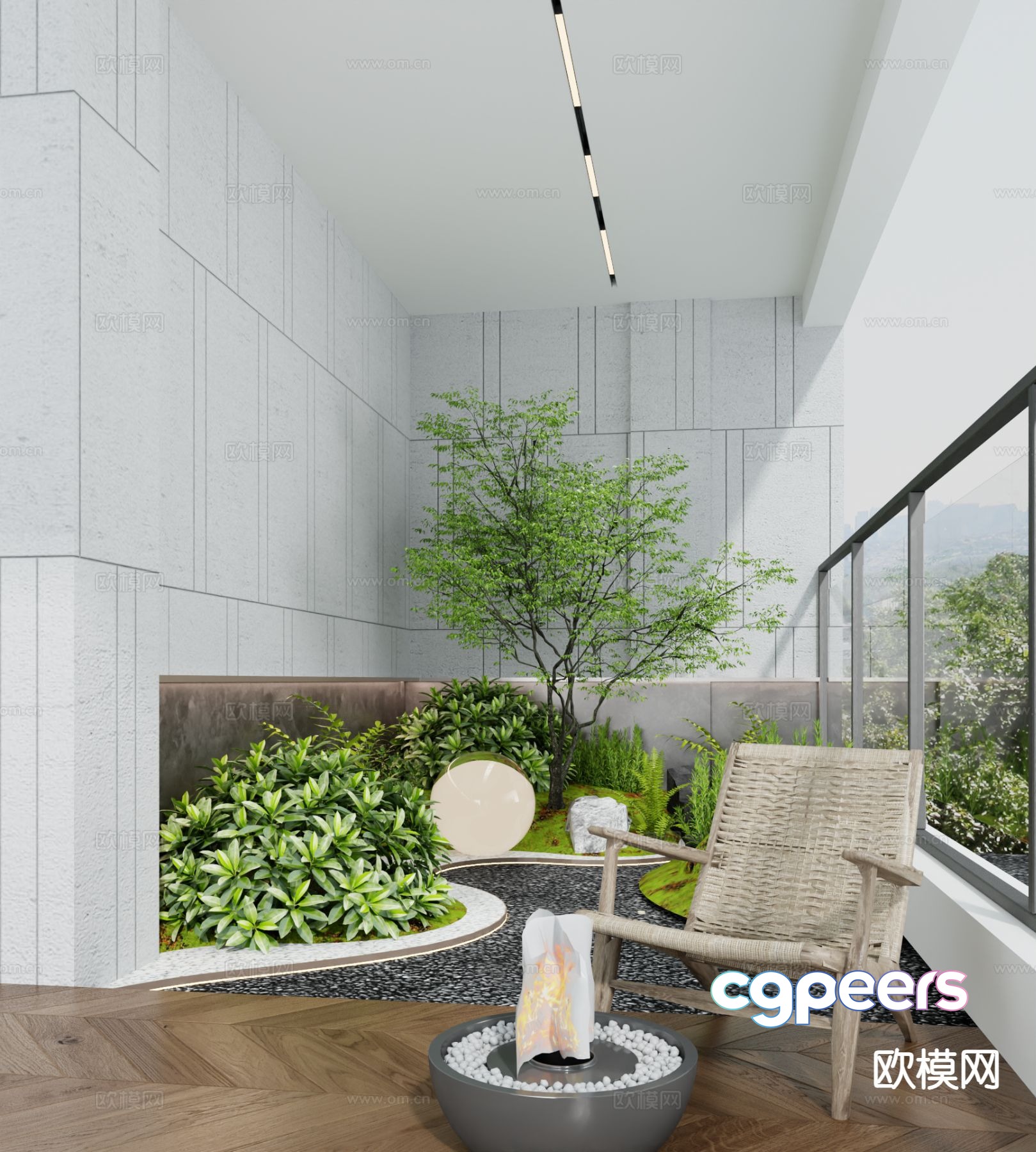 Modern balcony leisure balcony 3d model Modern balcony leisure balcony 3d model
