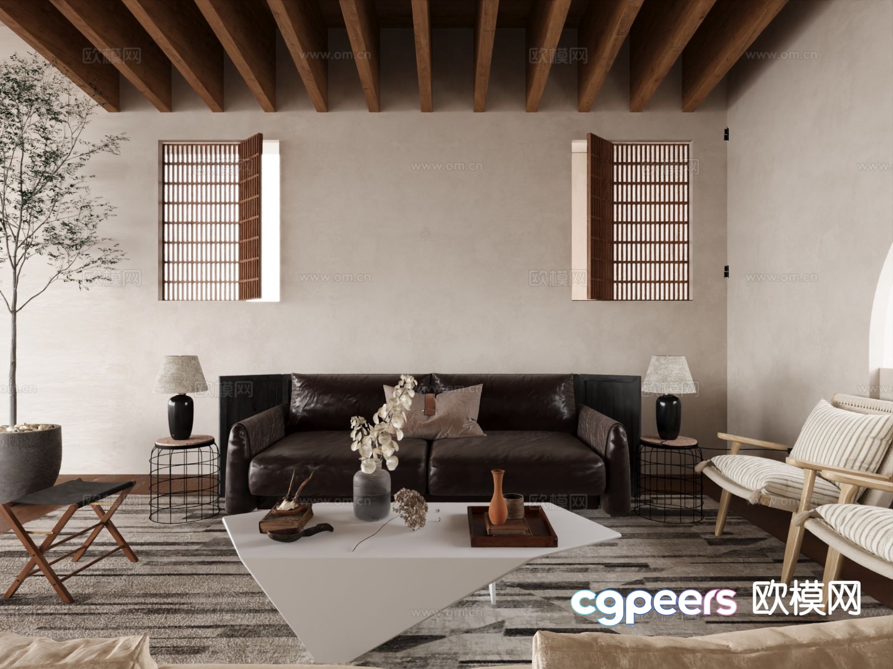 Wabi-sabi living room 3d model Wabi-sabi living room 3d model