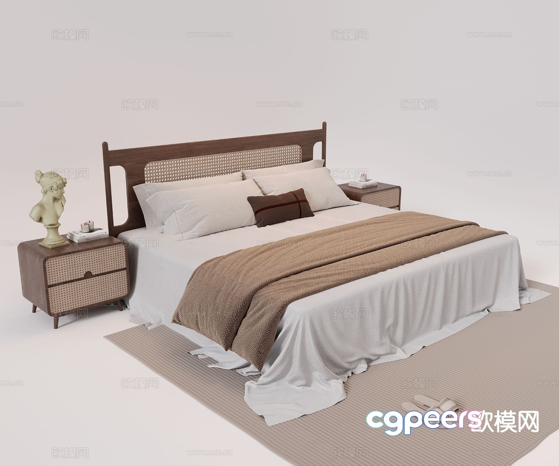 Wabi-sabi double bed 3d model Wabi-sabi double bed 3d model