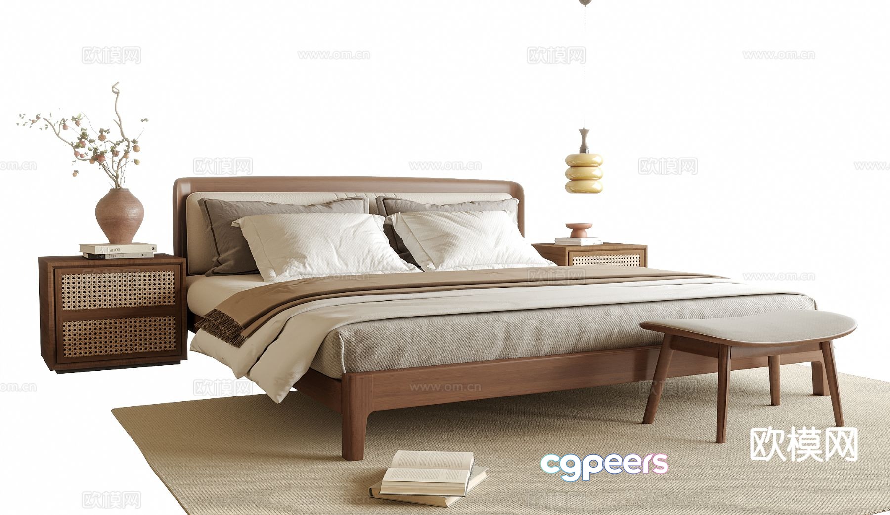 Medieval style double bed 3d model Medieval style double bed 3d model